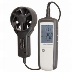 Wind speed meter/thermometer, deluxe (handheld)