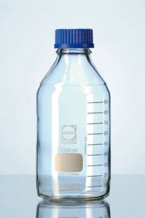 Lab bottle, Schott, clear, with cap & pouring ring