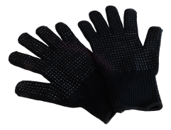 Heat resistant gloves, pair, black