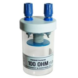 Resistance coil in vial with terminals, 100 ohm