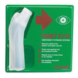 Eye wash bottle and station