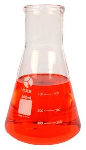 Flask, erlenmeyer, boro glass, wide mouth