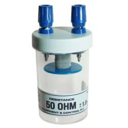 Resistance coil in vial with terminals, 50 ohm