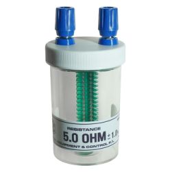 Resistance coil in vial with terminals, 5 ohm