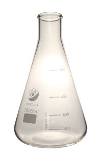 Flask, Erlenmeyer (Conical), glass 1000ml, 6 pieces