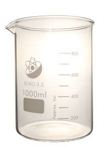 Beaker, Glass, 1000ml, Low Form, 4 pieces