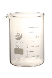 Beaker, Glass, 500ml, Low Form, 6 pieces