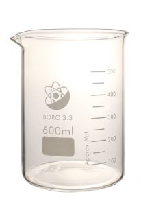 Beaker, Glass, 600ml, Low Form, 6 pieces