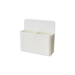 Magnetic whiteboard marker caddy, white