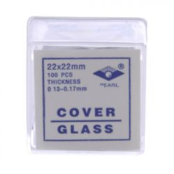 Microscope Slide Cover Slip Glass 22x22mm, pkt/100