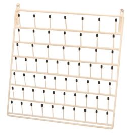 Draining rack, wall mounted, 60 pegs