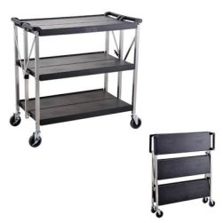 Lab trolley, 3 shelf, folding