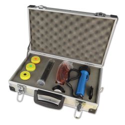 Fluoro-magnetic latent print development kit
