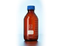 Lab bottle, Schott, amber, with cap & pouring ring