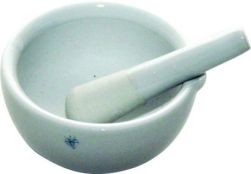 Mortar & pestle, porcelain