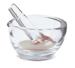 Mortar & pestle, glass