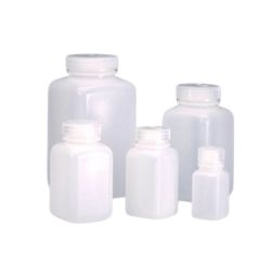 Plastic Reagent Bottle, Square, Wide Mouth