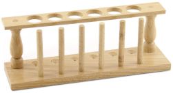 Wooden Test Tube Rack, 6 Hole with Drying Pegs
