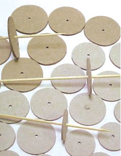 Wheels, cardboard, pack 100
