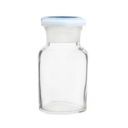 Reagent bottle, clear glass, polystopper, W/M