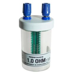 Resistance coil in vial with terminals, 1 ohm