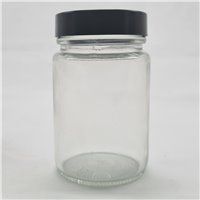 Glass jar (pomade), clear, with screw cap, 125ml (tall form)