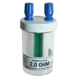 Resistance coil in vial with terminals, 2 ohm