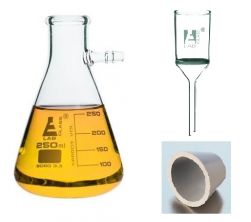 Vacuum filtration, buchner funnel, glass, 250ml flask