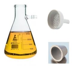 Vacuum filtration, buchner funnel, porcelain, 500ml flask