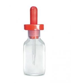 Dropping bottle, clear glass, with Polystopper