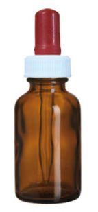 Bottle, dropping, with screw cap, amber glass 50ml