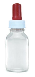 Bottle, dropping, with screw cap, clear glass 100ml
