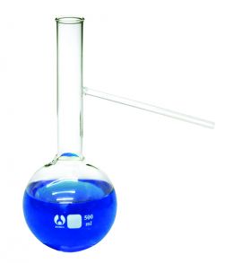 Flask, Distilling, Borosilicate Glass, with Side Tube