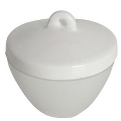 Crucible, porcelain, 20ml, 32 x 37mm (h x dia.), medium wall with lid
