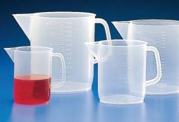 Jugs, graduated, polypropylene
