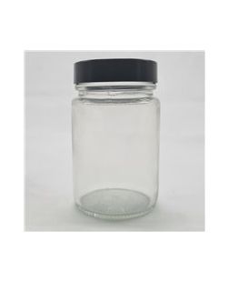 Glass jar (pomade), clear, with screw cap, 125ml (tall form)