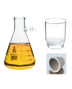 Vacuum filtration, glass crucible, Por 3, 500ml Schott flask