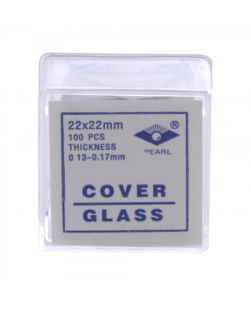 Microscope Slide Cover Slip Glass 22x22mm, pkt/100
