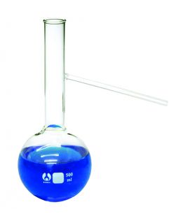Flask, Distilling, Borosilicate Glass, with Side Tube