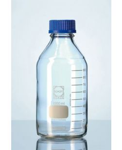 Lab bottle, Schott, clear, with cap & pouring ring