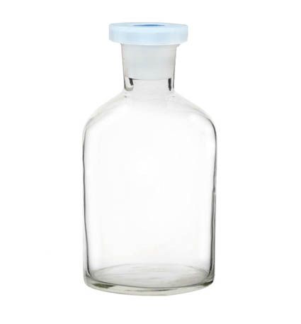 Reagent bottle, clear glass,  500ml,with polystopper.