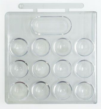 Spotting tile, 12 depression clear plastic - Haines Educational